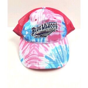 Pensacola Blue Wahoos Trucker Baseball Cap Hat Tie Dye Pink Blue